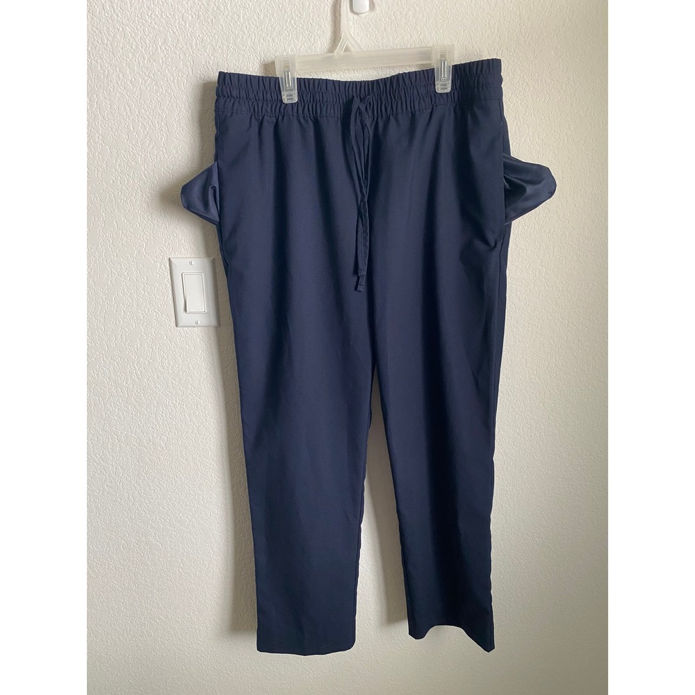 Banana Republic Tapered Fit Navy Blue Elastic Waist Drawstring Trousers Size M